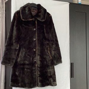 1 Madison faux fur vintner coat, pre-loved, size M.